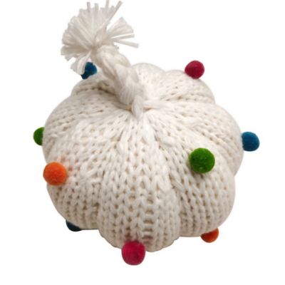 H for Happy&trade; 9-Inch Hand-Knitted Pompom Pumpkin Pillow