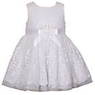 Alternate image 0 for Bonnie Baby Size 12M White Ribbon Party Dress with Rose Accent in White