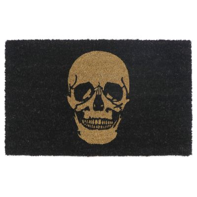 Studio 3B&trade; 18" x 30" Skull Coir Door Mat in Black