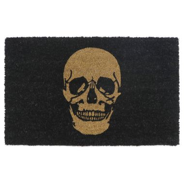 Studio 3B&trade; 18" x 30" Skull Coir Door Mat in Black. View a larger version of this product image.