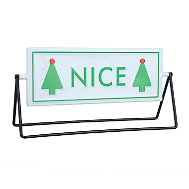 H for Happy&trade; 9.84-Inch Naughty/Nice Metal Reversible Tabletop Sign. View a larger version of this product image.