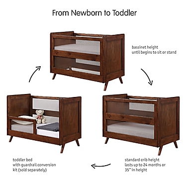 BreathableBaby&reg; Toddler Rail for BreathableBaby 3-in-1 Convertible Crib in Walnut. View a larger version of this product image.