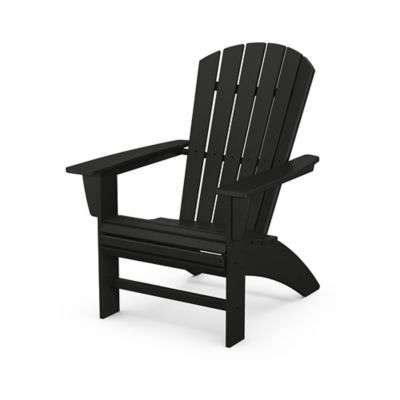 POLYWOOD&reg; Nautical Curveback Adirondack Chair in Black