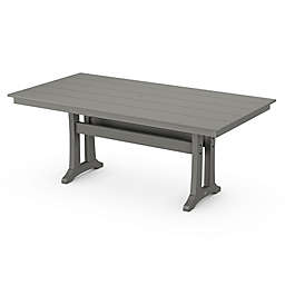 POLYWOOD® Farmhouse Trestle Dining Table in Slate Grey