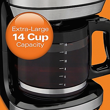 Hamilton Beach&reg; 14 Cup Programmable FrontFill Coffee Maker in Black. View a larger version of this product image.