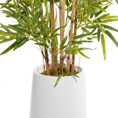 Ridge Road Decor 53.5-Inch Faux Bamboo Plant with White Fiberglass Planter. View a larger version of this product image.