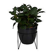 Ridge Road Decor 15.30-Inch Artificial Foliage with Black Pot Planter and Stand