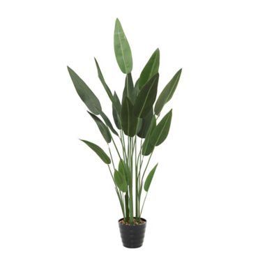 Ridge Road Decor 61-Inch Artificial Banana Leaf Plant with Black Ribbed Planter. View a larger version of this product image.