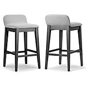 Glamour Home&trade; Atia Low-Back Bar Stools in Light Grey/Black (Set of 2)