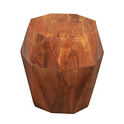 The Urban Port® Faceted End Table with Octagonal Top in Brown