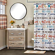 SKL Home 72-Inch x 72-Inch Modern Autumn Words Shower Curtain and Hook Set