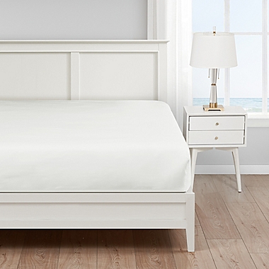 Nautica&reg; Solid 180-Thread-Count CVC Twin XL Fitted Sheet in Deck White. View a larger version of this product image.