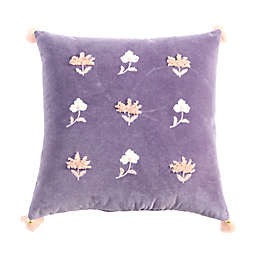 Wild Sage™ Embroidered Floral Square Throw Pillow in Purple