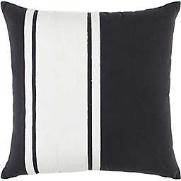 Studio 3B™ Crewel Decorative Stripe Square Throw Pillow in Black/Coconut Milk