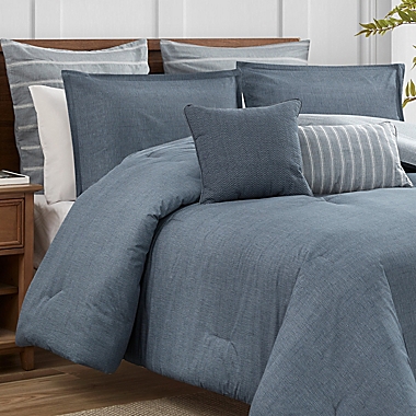Nautica&reg; Withernsea 7-Piece Reversible Full/Queen Comforter Bonus Set in Grey. View a larger version of this product image.