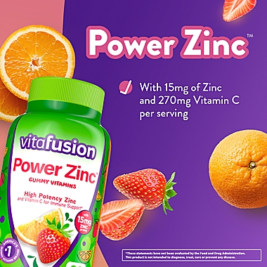 Vitafusion&trade; 90-Count Power Zinc Dietary Gummy Supplements. View a larger version of this product image.