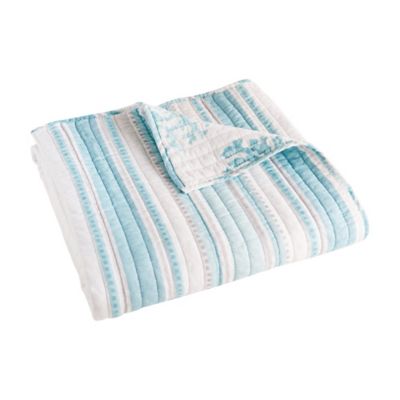Levtex Home Cape Coral Quilted Reversible Throw Blanket in Teal