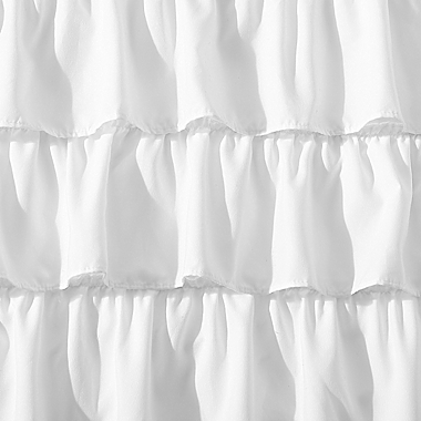 Betsey Johnson&reg; Solid Microfiber Queen Ruffled Bed Skirt in White. View a larger version of this product image.