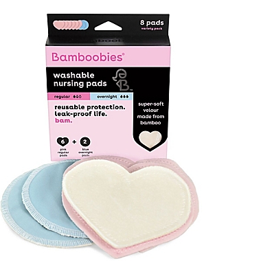 bamboobies&reg; Multi-Pack Washable Nursing Pads in Light Pink & Light Blue. View a larger version of this product image.