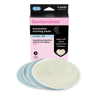 Bamboobies&reg; Overnight 2-Pair Pack Washable Nursing Pads in Light Blue