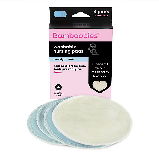 Alternate image 1 for bamboobies® Overnight 2-Pair Pack Washable Nursing Pads in Light Blue