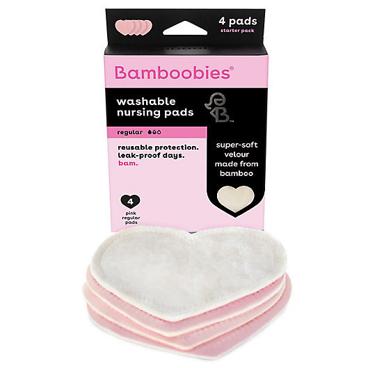 Alternate image 1 for bamboobies® Regular 2-Pair Pack Washable Nursing Pads in Light Pink