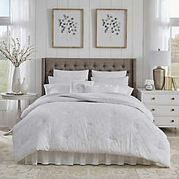 Laura Ashley® Cerie Reversible 7-Piece Full/Queen Comforter Bonus Set in White