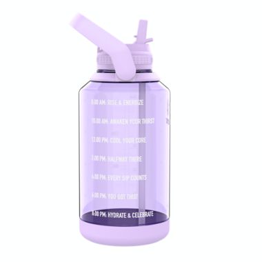 Takeya&reg; Motivational 64 oz. Tritan Water Bottle in Purple. View a larger version of this product image.