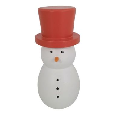 H for Happy&trade; 6-Inch Wooden Snowman in Red. View a larger version of this product image.