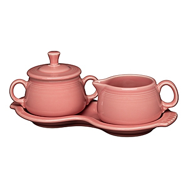 Fiesta&reg; Sugar Bowl and Creamer Set with Tray in Peony. View a larger version of this product image.