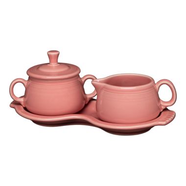 Fiesta&reg; Sugar Bowl and Creamer Set with Tray in Peony. View a larger version of this product image.