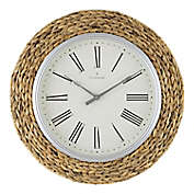 Everhome&trade; 20-Inch Water Hyacinth Wall Clock in Natural/Silver