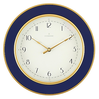 Everhome&trade; 12-Inch Enamel Inlay Wall Clock in Navy. View a larger version of this product image.