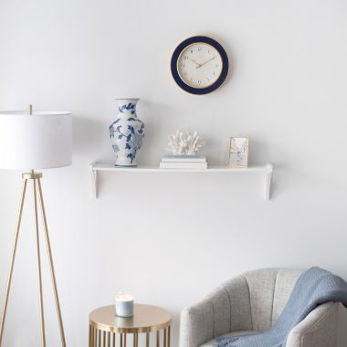 Everhome&trade; 12-Inch Enamel Inlay Wall Clock in Navy. View a larger version of this product image.