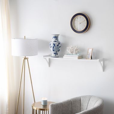 Everhome&trade; 12-Inch Enamel Inlay Wall Clock in Navy. View a larger version of this product image.