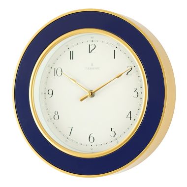 Everhome&trade; 12-Inch Enamel Inlay Wall Clock in Navy. View a larger version of this product image.