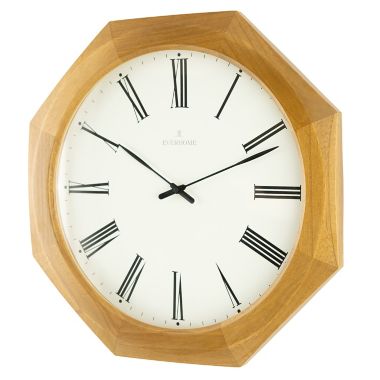 Everhome&trade; 20-Inch Octagon Solid Wood Wall Clock. View a larger version of this product image.