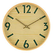 Studio 3B&trade; 12&quot; Round Cutout Dial Wall Clock in Natural Wood