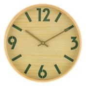 Studio 3B&trade; 12" Round Cutout Dial Wall Clock in Natural Wood