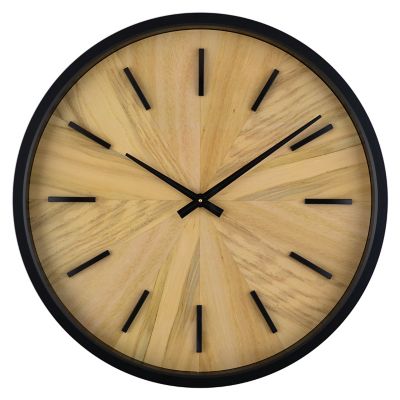 Studio 3B&trade; 26&quot; Round Wood Dial Wall Clock in Black