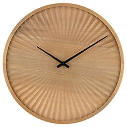 Studio 3B™ 26-Inch Round Carved Wood Wall Clock in Natural