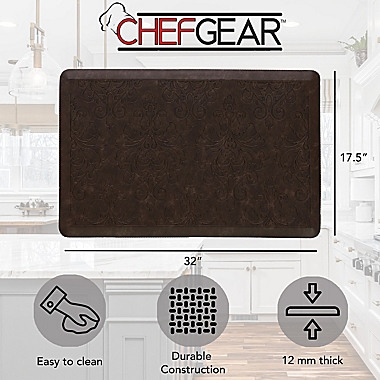 Chef Gear Marni Anti-Fatigue 17.5-Inch x 32-Inch Kitchen Mat in Mocha. View a larger version of this product image.