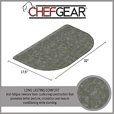 Chef Gear Clarence Anti-Fatigue 17.5-Inch x 32-Inch Kitchen Mat in Grey. View a larger version of this product image.