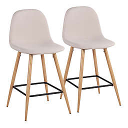 LumiSource® Pebble Counter Stools in Beige/Natural (Set of 2)