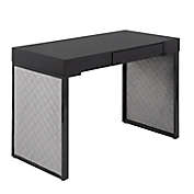 LumiSource&reg; Drift Velvet Upholstered Desk in Black/Silver