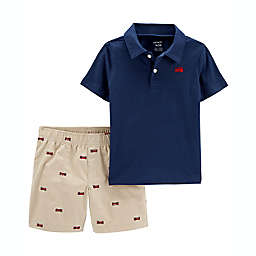 carter's® 2-Piece Navy Polo and Khaki Short Set