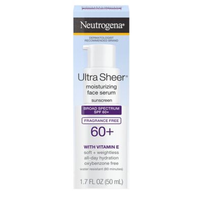 Neutrogena 1.7 Oz. Ultra Sheer Moisturizing Face Serum Broad Spectrum Sunscreen 60+ SPF