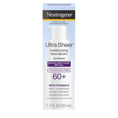 Neutrogena&reg; 1.7 oz. Ultra Sheer Moisturizing Face Serum Broad Spectrum Sunscreen 60+ SPF. View a larger version of this product image.