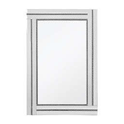 Camden Isle Princeton Beaded Frame Wall Mirror in Silver