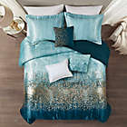 Alternate image 3 for Madison Park&reg; Midnight Garden 7-Piece Metallic Print Queen Comforter Set in Navy
